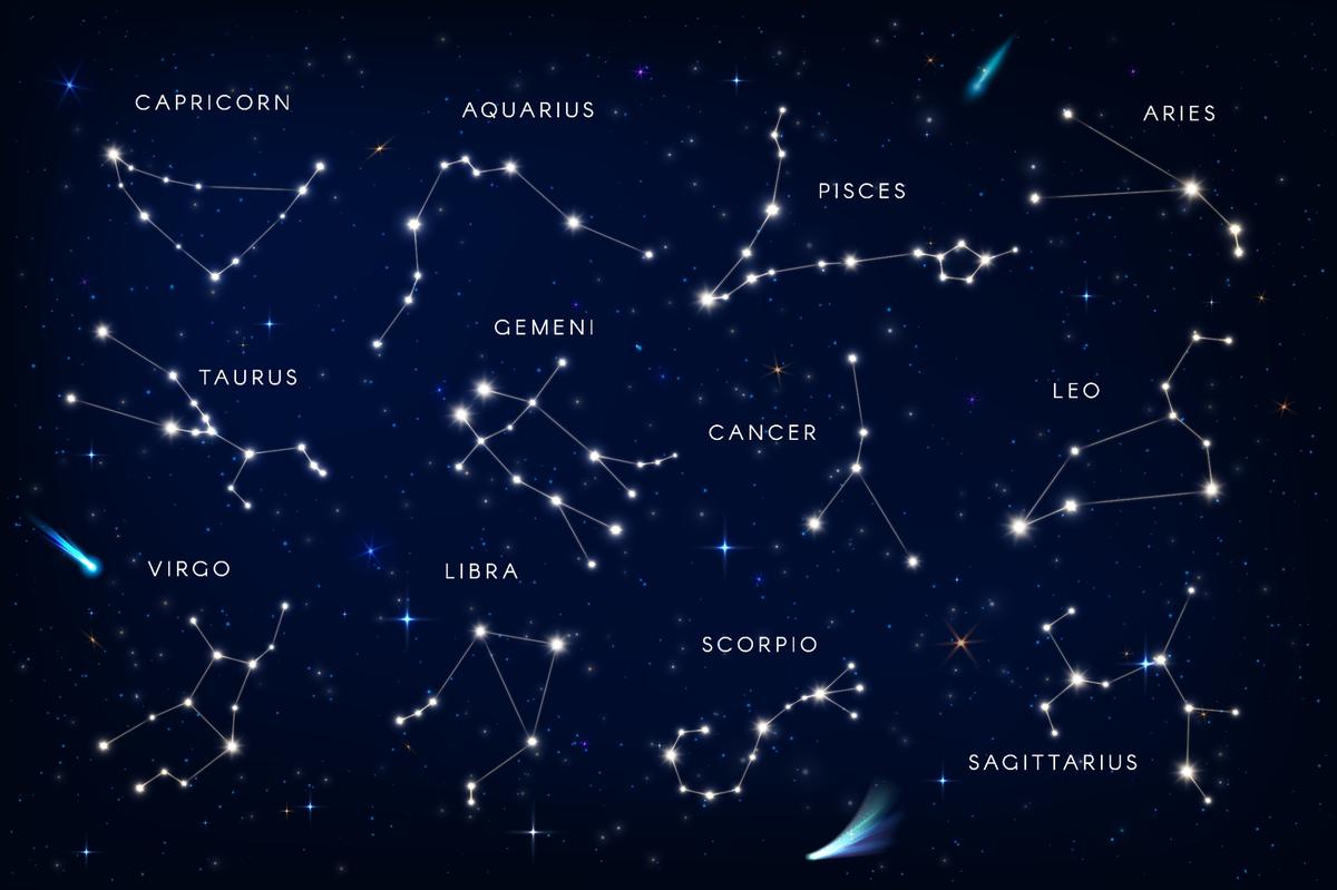 An artist’s illustration of constellations. 