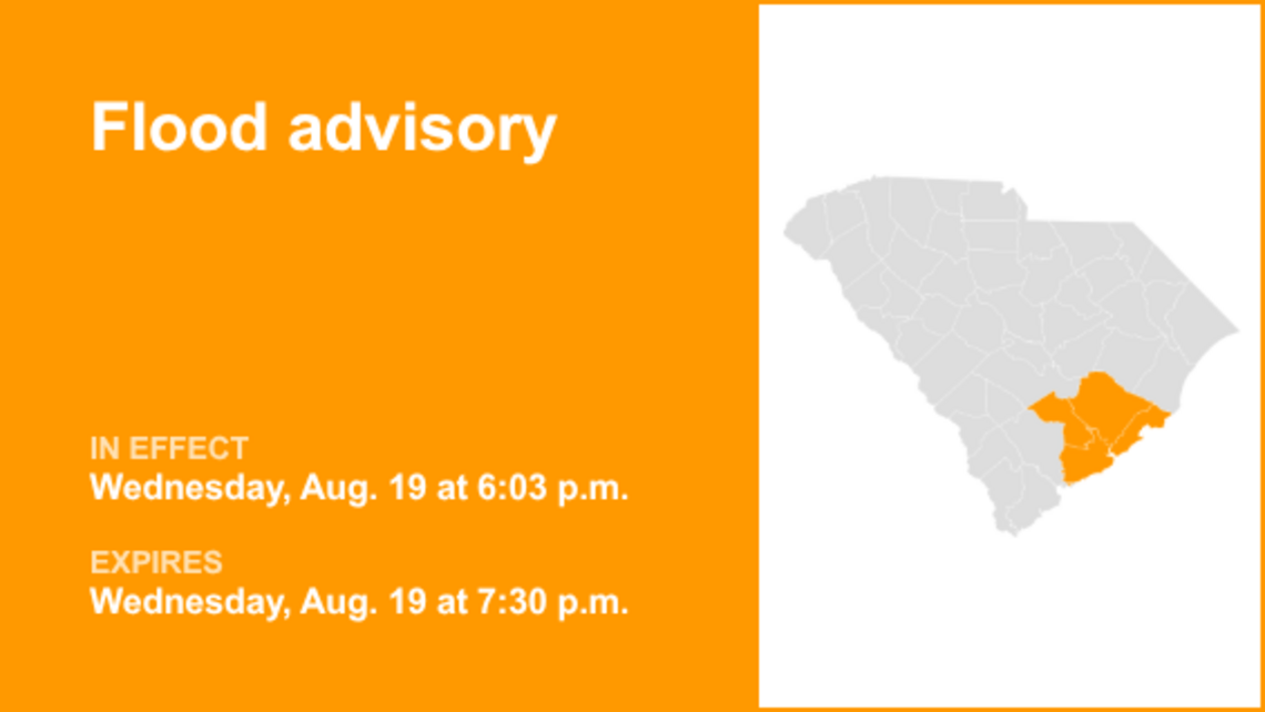 UPDATE: The flood advisory for Lowcountry is anticipated to expire at 7:30 p.m. 