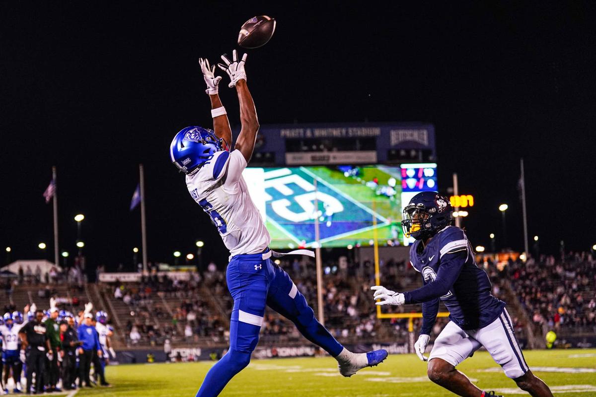  Ted Hurst has sky-high potential as a playmaker for the Bucs. (David Butler II-Imagn Images) © David Butler II-Imagn Images