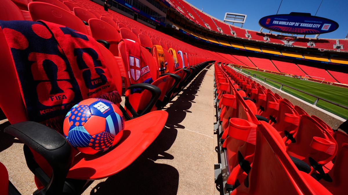 WCup Venues Stadium Soccer. Team scarves are draped on seatbacks at Arrowhead Stadium as it is rebranded as Kansas City Stadium, Monday, May 11, 2026, ahead of the 2026 FIFA World Cup soccer matches in Kansas City, Mo. 