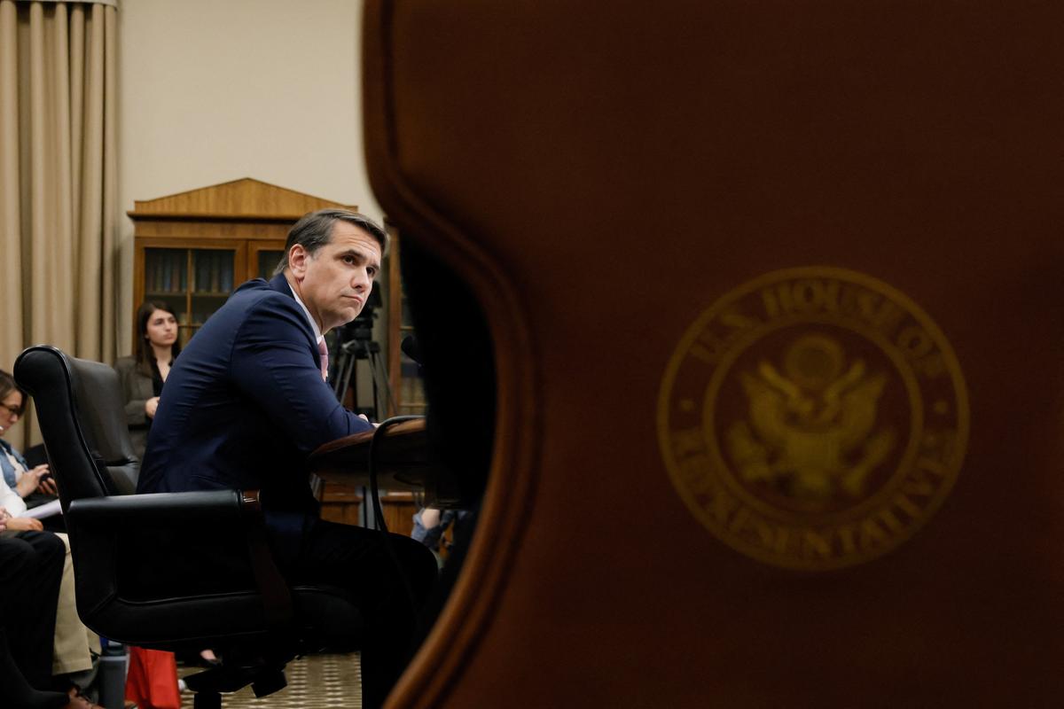 Acting U.S. Attorney General Todd Blanche looks on as he testifies before a House Appropriations Commerce, Justice, Science, and Related Agencies Subcommittee oversight hearing on the Department of Justice, on Capitol Hill, in Washington, D.C., U.S., June 2, 2026. REUTERS/Kylie Cooper