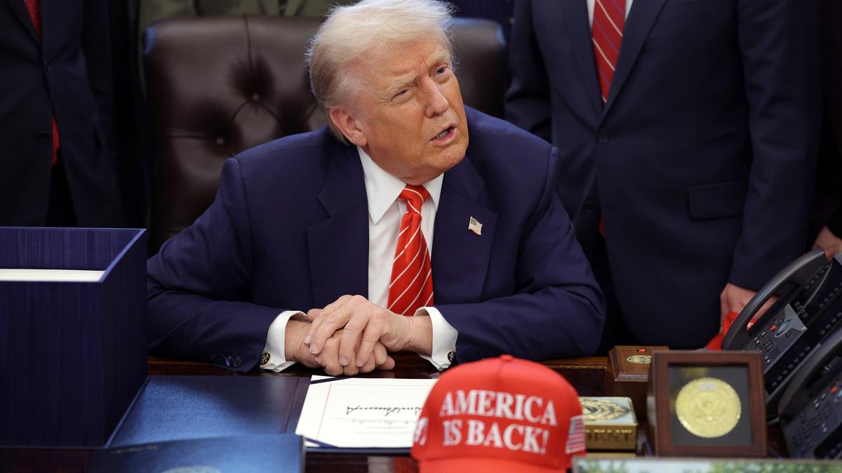U.S. President Donald Trump speaks during a bill signing in the Oval Office of the White House on Feb. 3, 2026, in Washington, D.C. (Alex Wong/Getty Images/TNS)