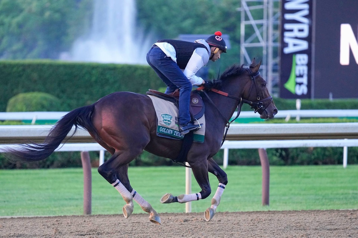  Golden Tempo breezes during morning workouts at Saratoga Race Course. Gregory Fisher-Imagn Images