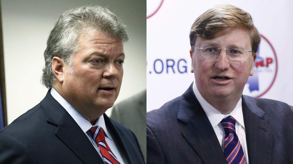 Mississippi Attorney General Jim Hood, left, and Lieutenant Governor Tate Reeves are both running for governor in 2019.