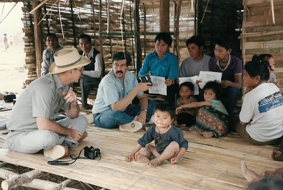 In a photo provided by Refugees International of Lionel Rosenblatt in Cambodia in 1991. Rosenblatt, a U.S. Foreign Service officer who helped roughly 200 South Vietnamese citizens evacuate Saigon days before it fell in 1975 with a daring and unauthorized mission that prefaced a career advocating for refugees in Southeast Asia and other global hot spots, died on April 11, 2026, at his home in Washington, D.C. He was 82. (Refugees International via The New York Times)