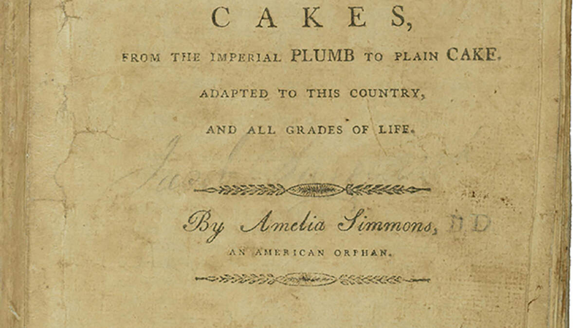 In an undated image provided by the Library of Congress, a copy of the first edition of Amelia Simmons’ “American Cookery,” the first cookbook written by an American.