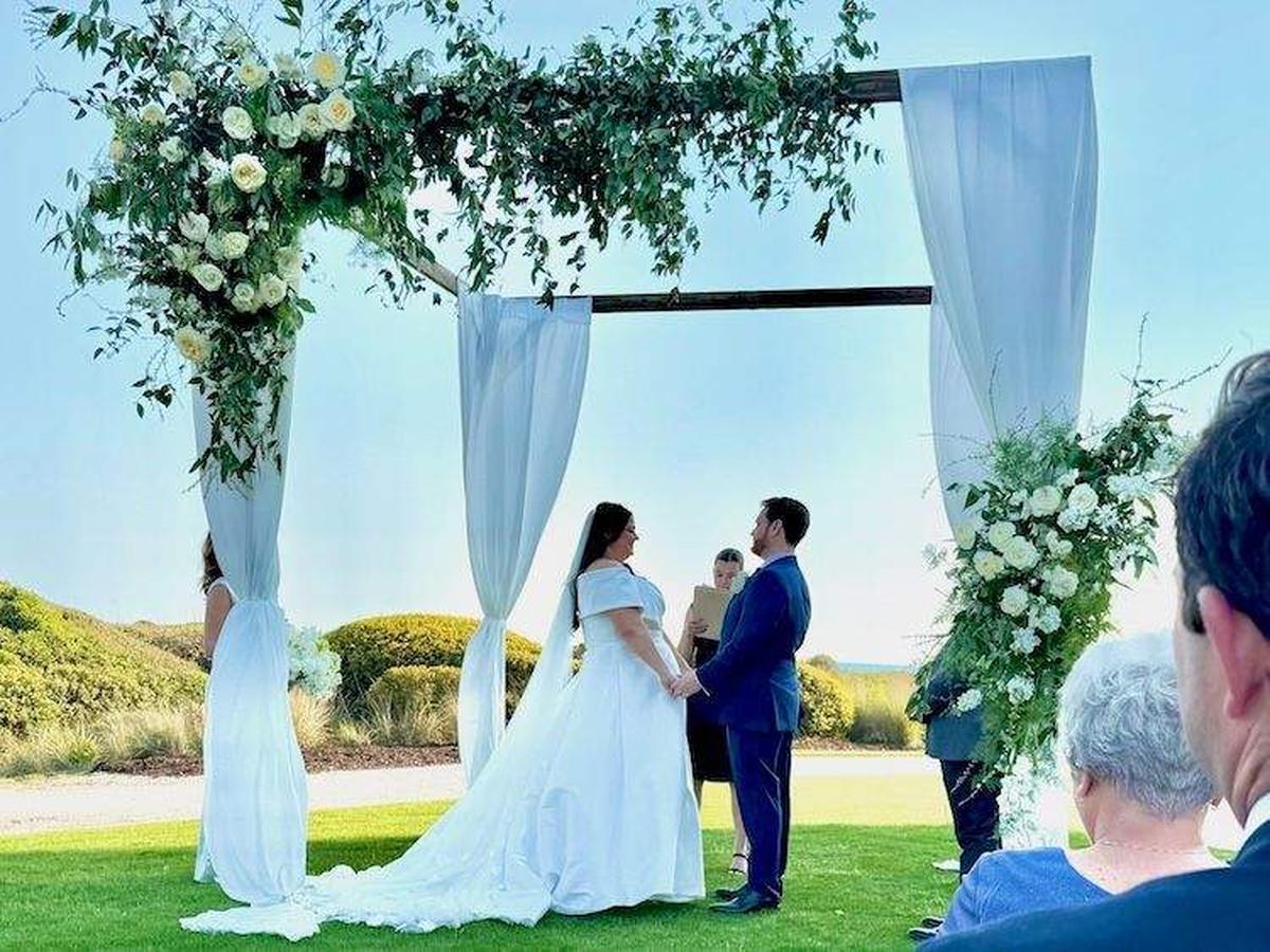  A moment of love: reciting their wedding vows. Photo credit: Sharon Kurtz 