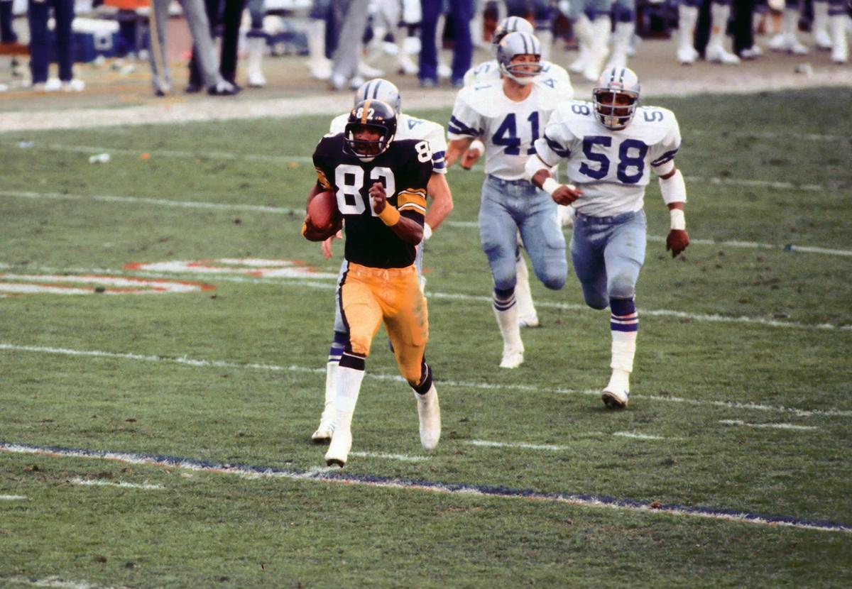 Pittsburgh Steelers wide receiver John Stallworth scores on a 75-yard touchdown pass against the Dallas Cowboys during Super Bowl XIII at the Orange Bowl. Tony Tomsic-USA TODAY NETWORK