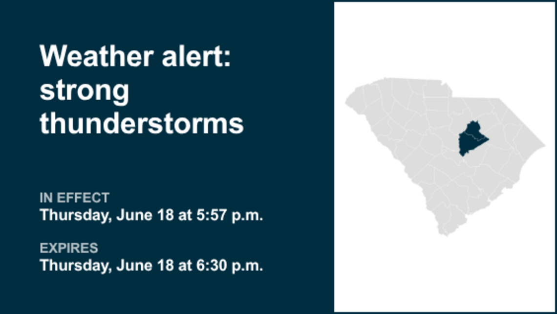 UPDATE: Weather alert issued for Midlands Thursday night - winds gusting up to 50 mph 
