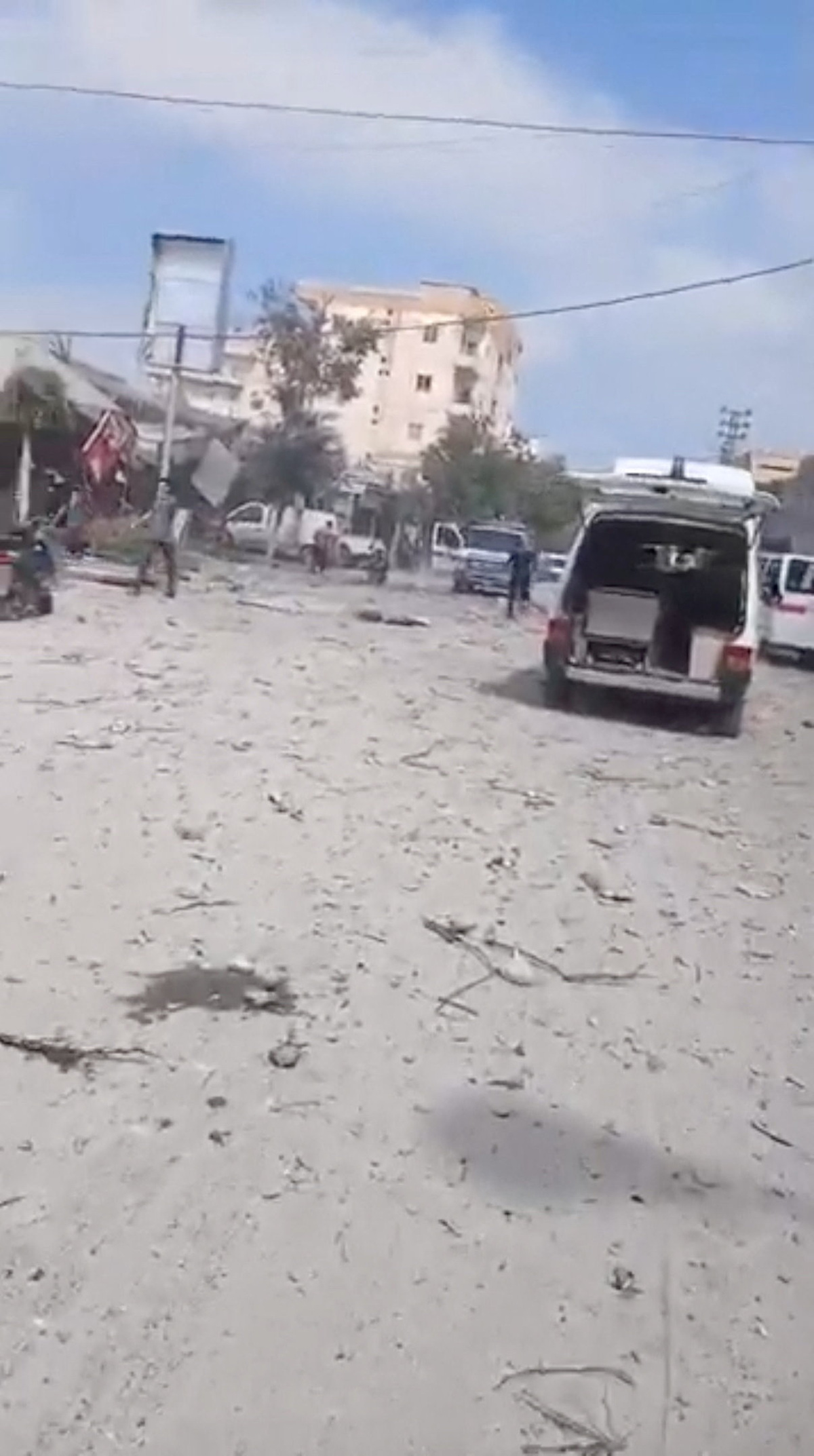 People inspect the damage in the aftermath of an Israeli strike, in Tyre, Lebanon, June 9, 2026, in this screen grab taken from a social media video. Social Media/via REUTERS