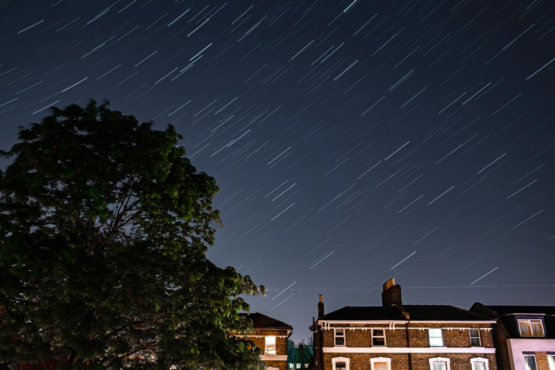 Stars illuminate the sky on a clear night in Forest Hill on April 20, 2020 in London, England. 