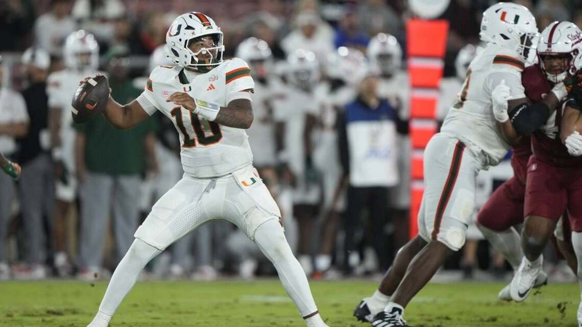 Darian Mensah, Malachi Toney star as No. 7 Miami manhandles Stanford 
