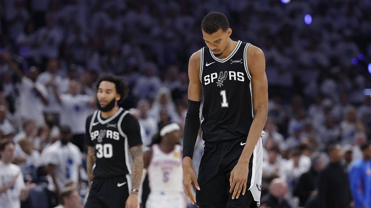  Victor Wembanyama labored to 20 points in the Spurs' Game 5 loss to the Thunder. | Alonzo Adams-Imagn Images 