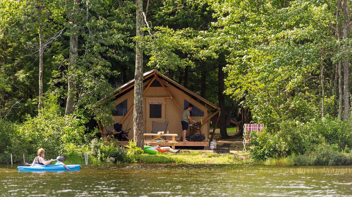 Huttopia’s eight “ready to camp” locations in the U.S. and Canada offer stunning settings and unique accommodations. 