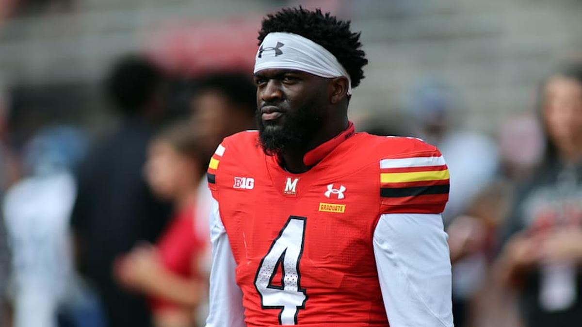 Maryland Terrapins linebacker Ruben Hyppolite II (4).