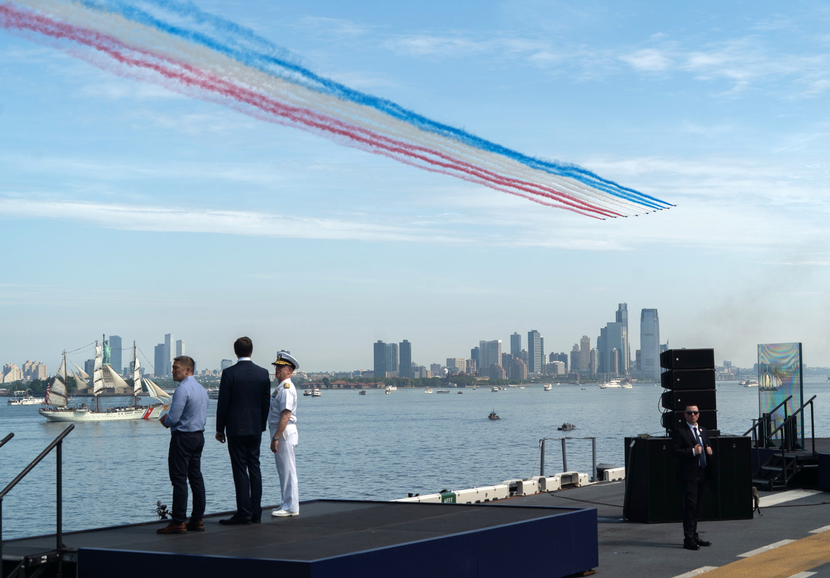Vice President JD Vance participates in the International Naval Review aboard the USS Kearsarge in New York Harbor during celebrations marking the 250th anniversary of the United States on Saturday, July 4, 2026. America celebrates the 250th anniversary of its independence today, with people from one end of the country to the other marking the milestone with fireworks, parades and concerts. (Madison Swart/The New York Times)