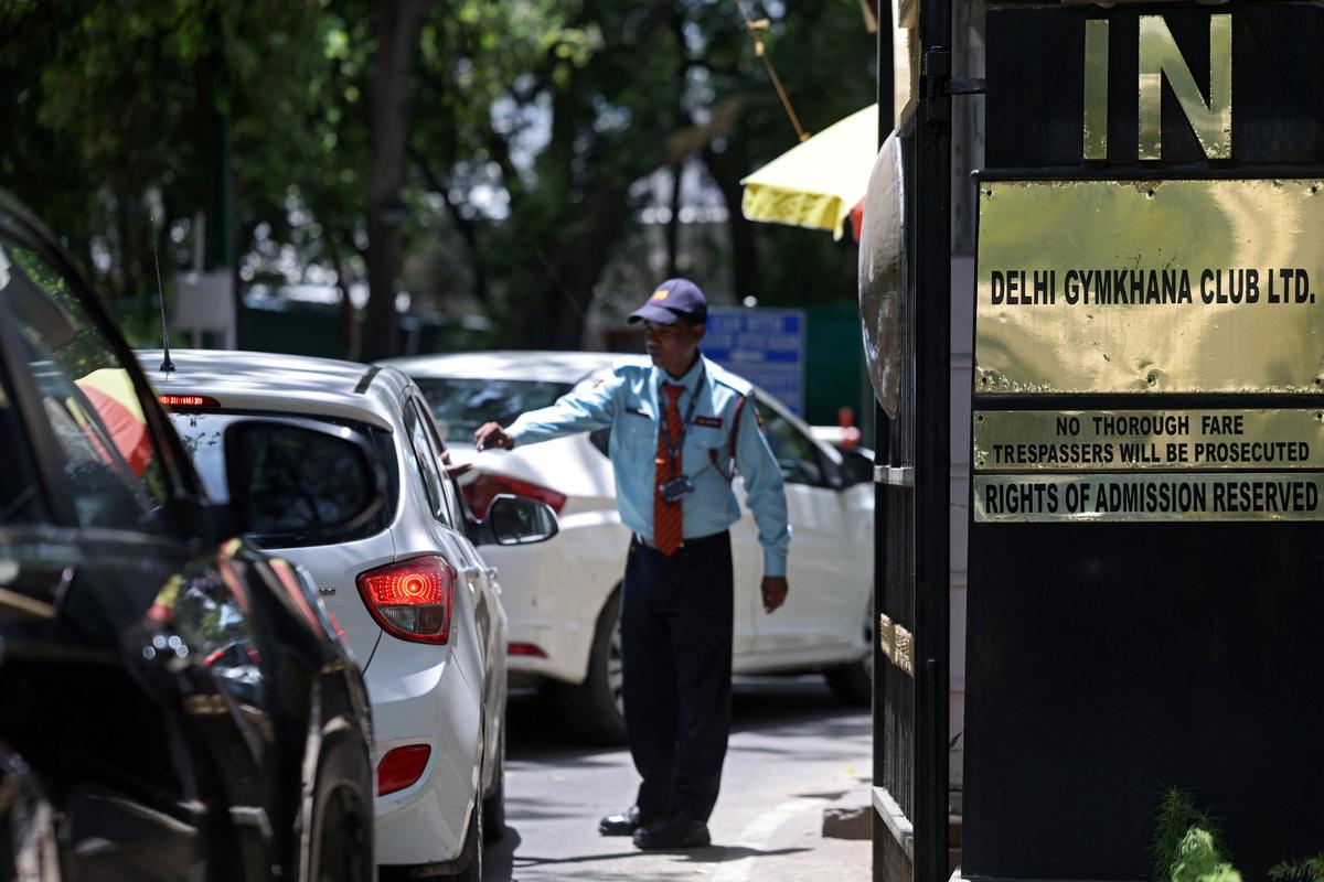 Cars enter the Delhi Gymkhana Club, one of the oldest clubs in India, in New Delhi, India, May 26, 2026. REUTERS/Bhawika Chhabra