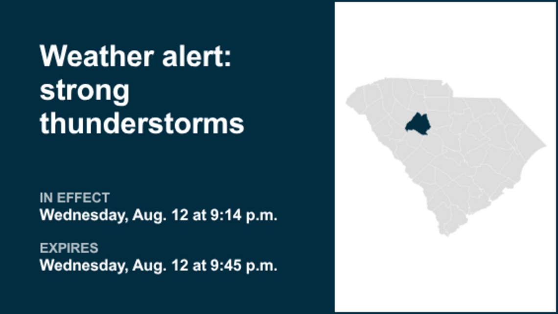 Thunderstorms with pea-sized hail in Newberry County Wednesday - gusts up to 55 mph 
