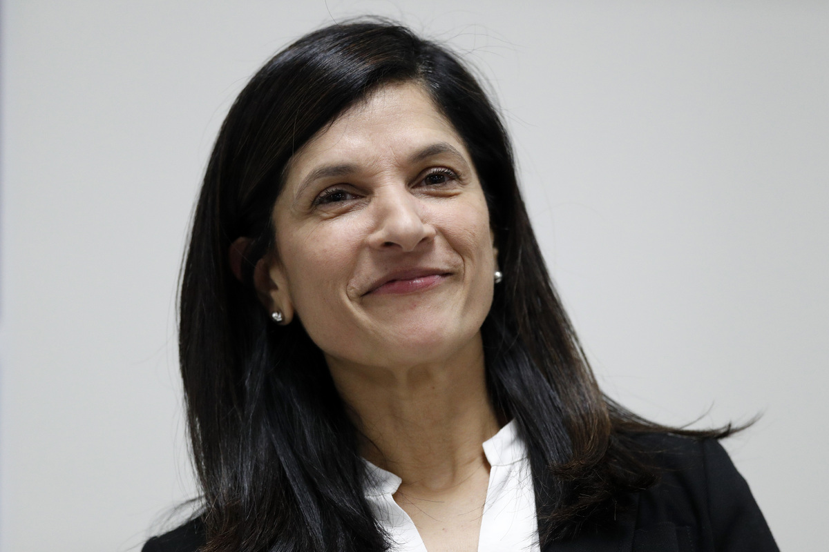 Sara Gideon, a former Senate candidate, speaks in Skowhegan, Maine on February 19, 2020. 