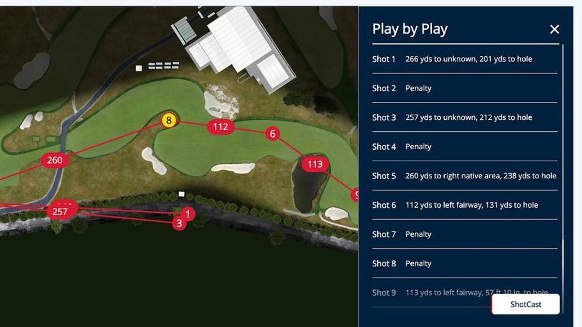  Joaquin Niemann's sixth hole on Thursday was a disaster. | @USGA 