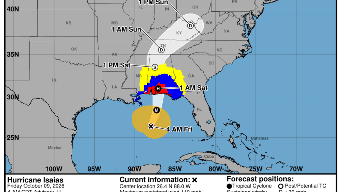 Progress report on Category 2 Hurricane Isaias: Friday, Oct. 9 update from the National Hurricane Center 