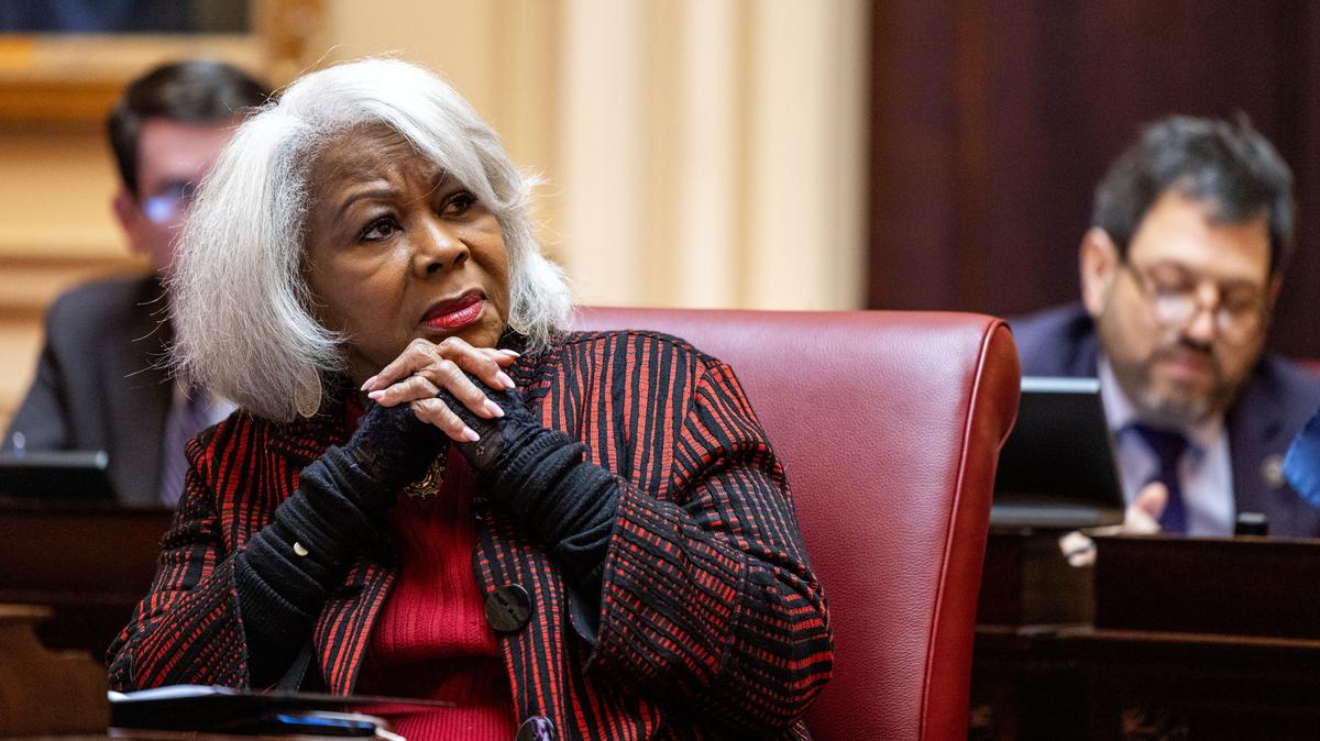 Democratic President Pro Tempore state Sen. L. Louise Lucas, D-Portsmouth, listens to speakers during session in Senate Chambers at the Virginia State Capitol in Richmond on Wednesday, Feb. 18, 2026. (Kendall Warner/The Virginian-Pilot)