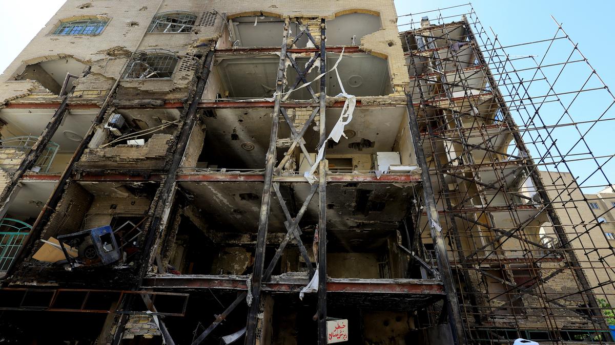A residential building damaged by a strike on March 4, in Tehran, Iran, April 14, 2026. REUTERS/Thaier Al Sudani/File Photo