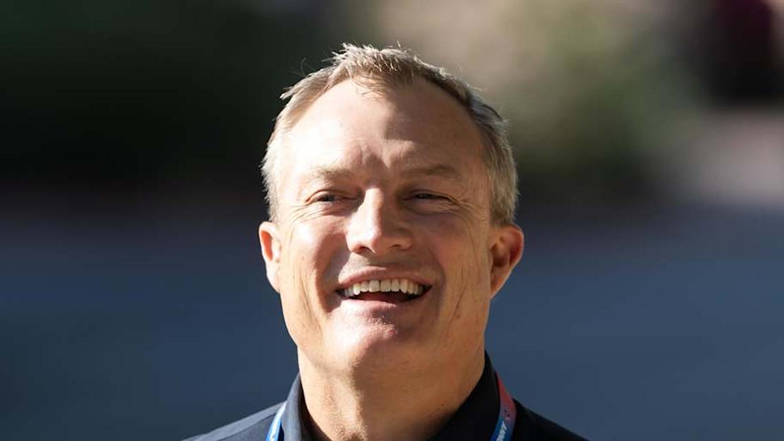  Mar 30, 2026; Phoenix, AZ, USA; San Francisco 49ers general manager John Lynch during the 2026 NFL Annual League Meeting at the Arizona Biltmore. Mandatory Credit: Mark J. Rebilas-Imagn Images | Mark J. Rebilas-Imagn Images 