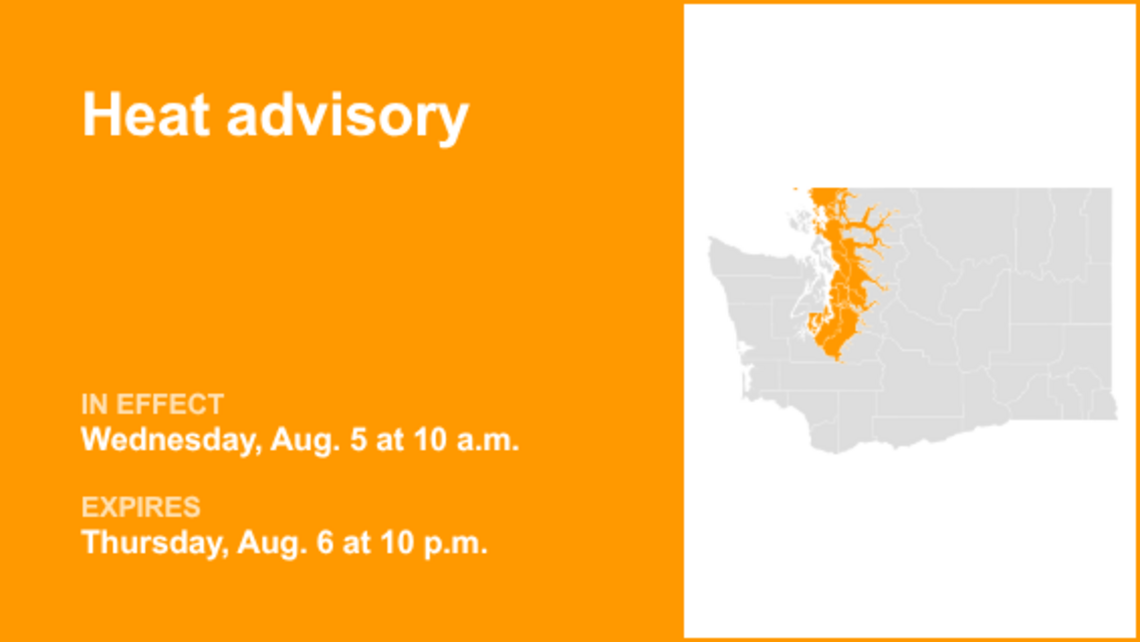 UPDATE: Heat advisory for Puget Sound region until Thursday night 
