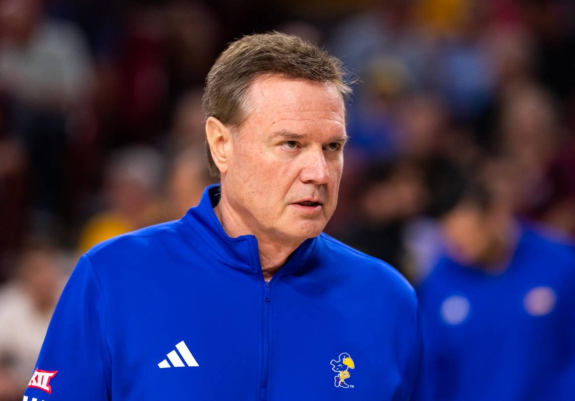  Kansas Jayhawks head coach Bill Self. Mark J. Rebilas-Imagn Images