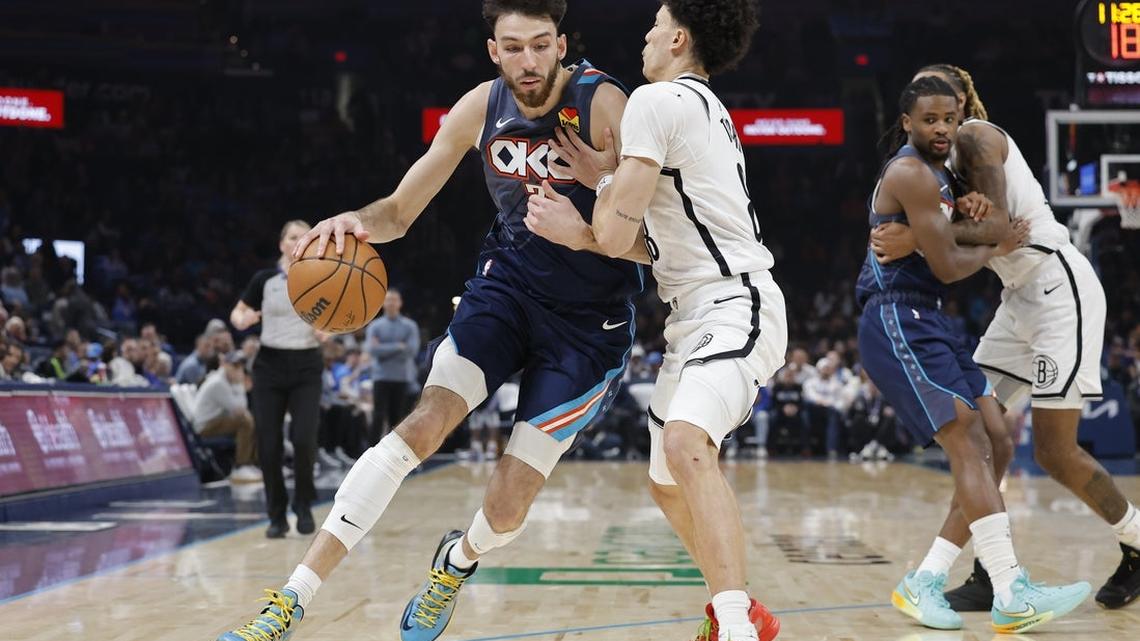 Second-quarter spurt propels Thunder past Nets 