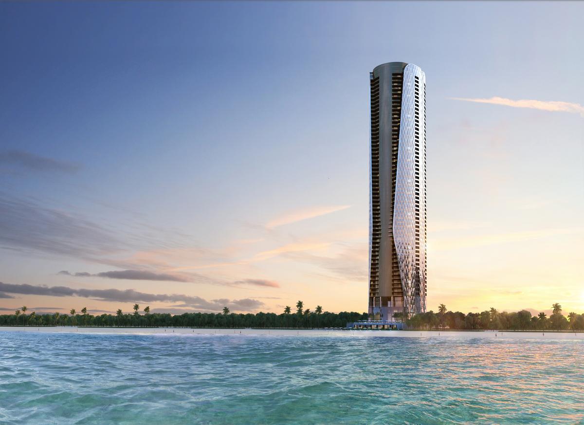  A rendering of the exterior view of Bentley Residences in Miami. 