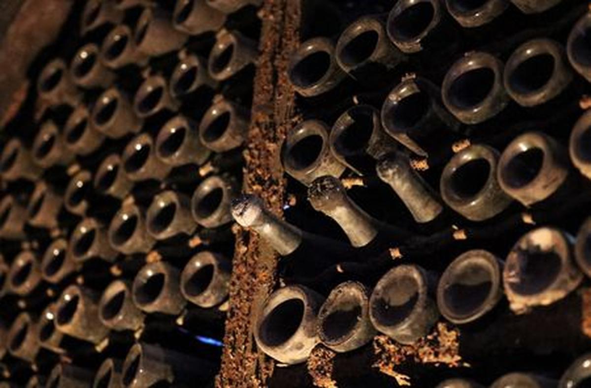 Bottles in a wine cellar housing a collection of rarities from the 19th and 20th centuries, once owned by Soviet leader Joseph Stalin, in Tbilisi, Georgia May 28, 2026. REUTERS/Irakli Gedenidze