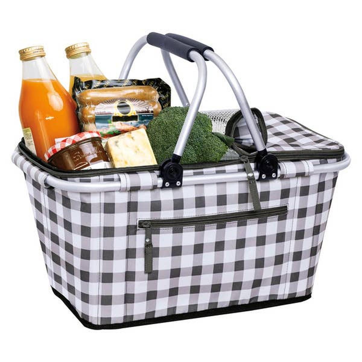 Black & White Checker Soft Sided Basket Cooler.