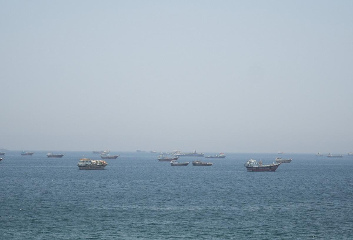 Vessels in the Strait of Hormuz, Musandam, Oman, May 8, 2026. REUTERS/Stringer