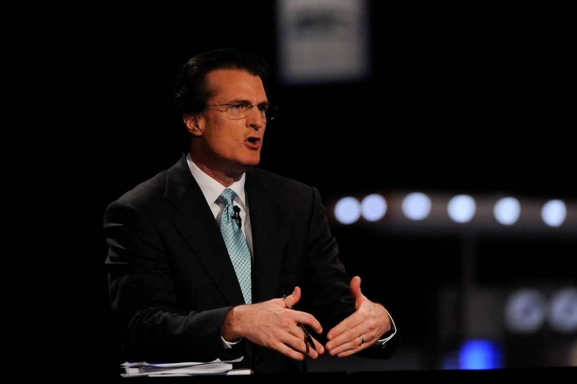  Apr 28, 2011; New York, NY, USA; ESPN analyst Mel Kiper Jr during the 2011 NFL Draft at Radio City Music Hall. Mandatory Credit: Howard Smith-Imagn Images 