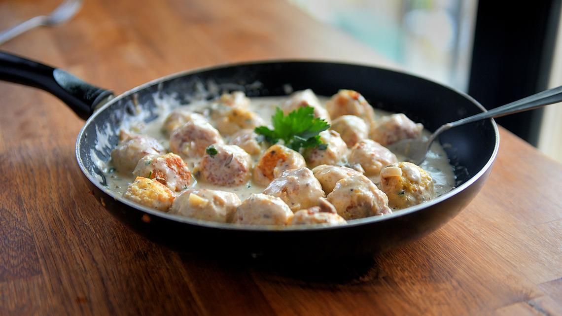 Gretchen's table: Chicken meatballs in mushroom sauce are a savory pair 