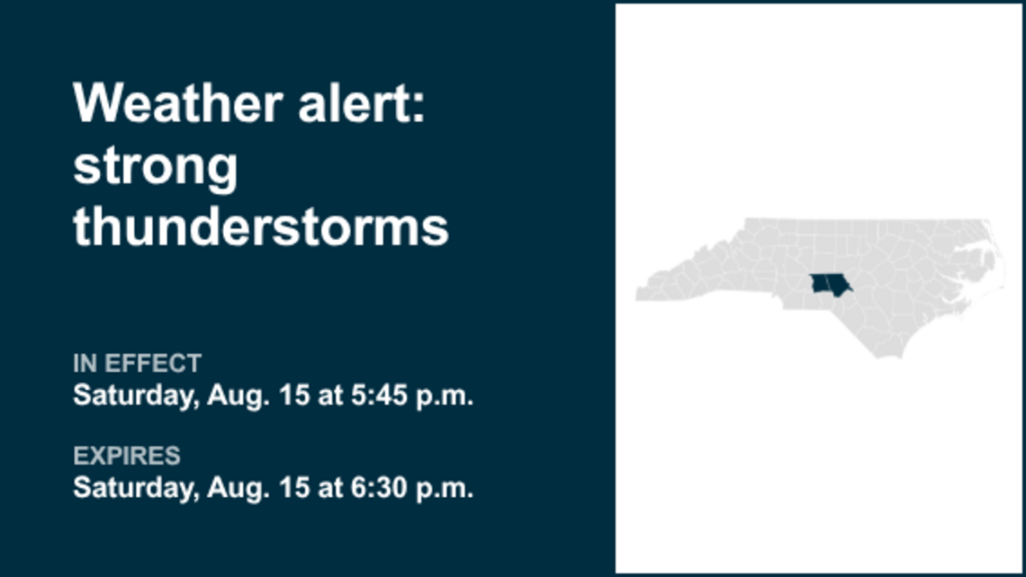 Thunderstorms with pea-sized hail in Montgomery and Moore counties Saturday 