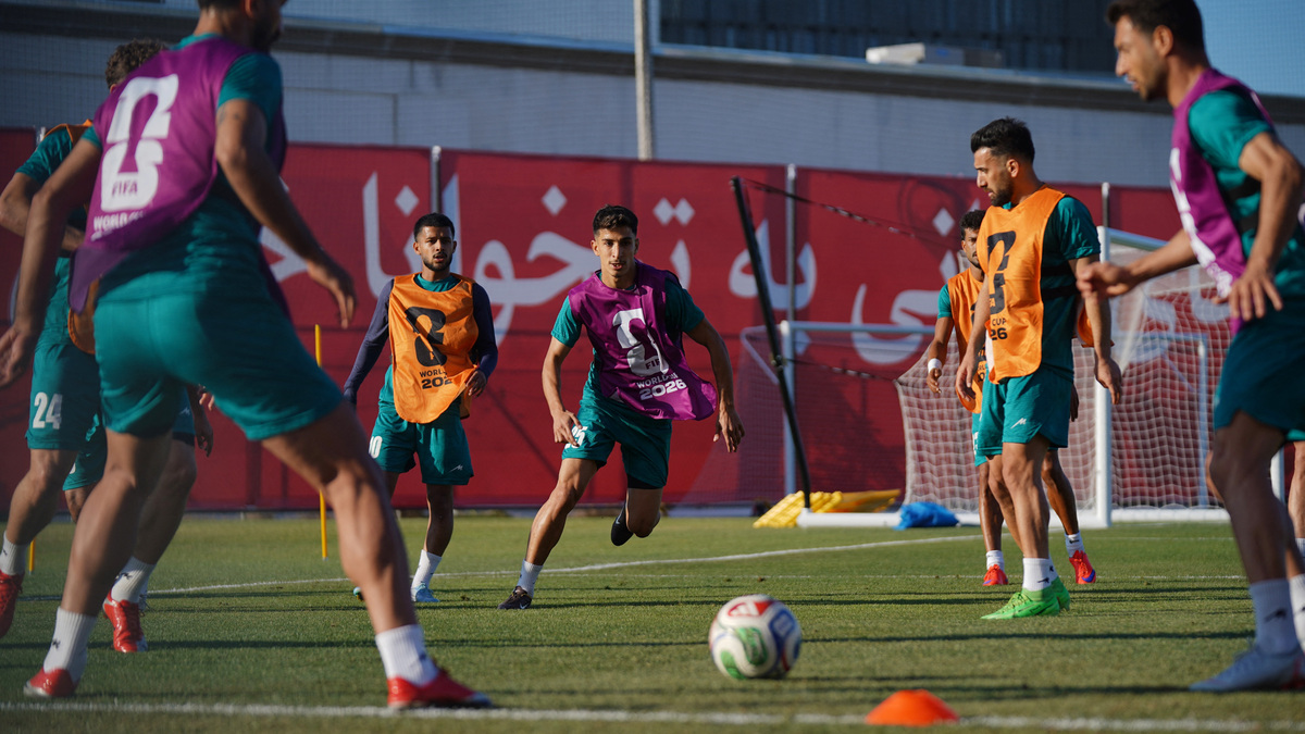 Soccer Football - FIFA World Cup 2026 - Iran Training - Centro Xoloitzcuintle, Tijuana, Mexico - June 12, 2026 Iran's Danial Iri with teammates during training REUTERS/Victor Medina