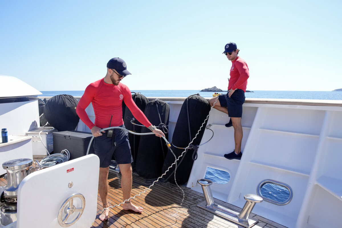 BELOW DECK MEDITERRANEAN -- Pictured: (l-r) Nathan Gallagher, Joe Bradley -- (Photo by: Fred Jagueneau/Bravo)