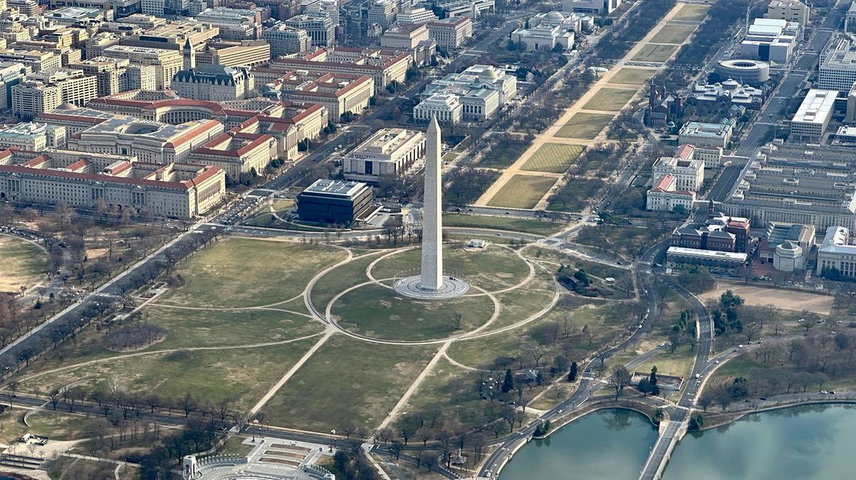 This aerial view shows the National Mall in Washington, D.C., on Jan. 7, 2023. A once-bipartisan effort broke down Thursday, May 21, 2026, as the House rejected a bill to pave the way for construction of a Smithsonian museum honoring women.(Daniel Slim/AFP via Getty Images/TNS)