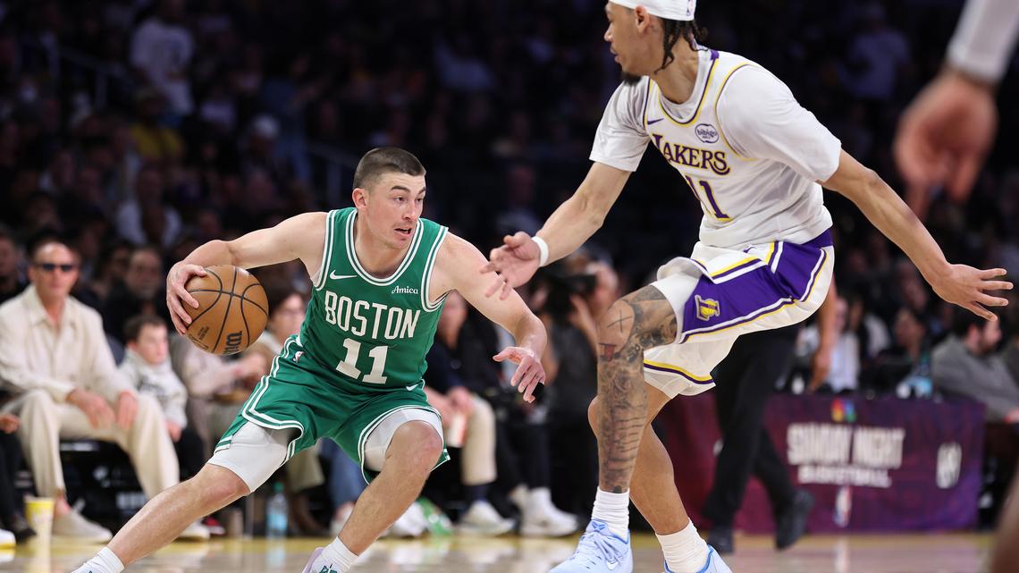 With Pat Riley watching, Lakers lose rivalry game to Celtics 