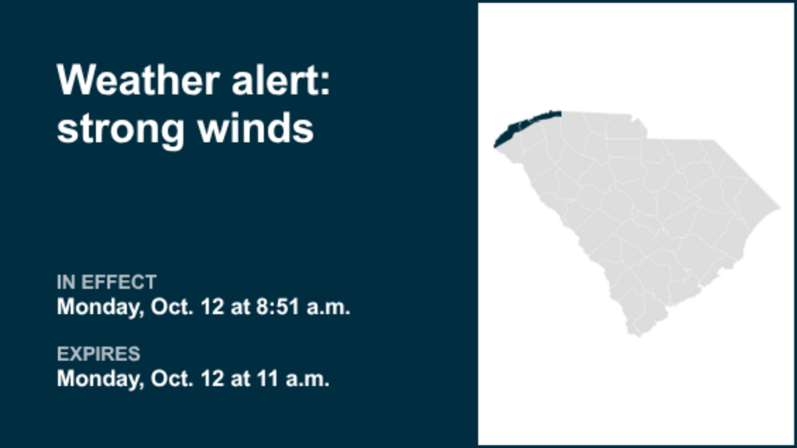 Prepare for strong winds in Upstate SC until Monday midday 