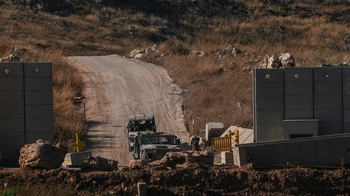 Israeli military vehicles at the Israel-Lebanon border, as seen from the Israeli side, June 8, 2026. REUTERS/Ayal Margolin/File Photo