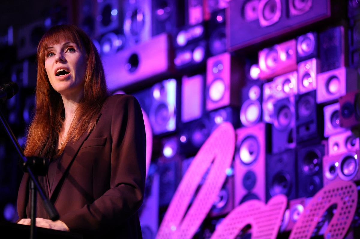 Britain's former Deputy Prime Minister Angela Rayner delivers a keynote speech at the Night Time Economy Summit in Liverpool, Britain, February 12, 2026. REUTERS/Phil Noble