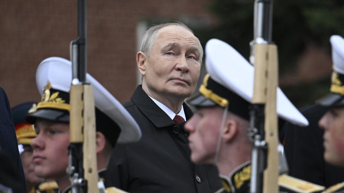 Russian President Vladimir Putin attends a ceremony to lay flowers at the Tomb of the Unknown Soldier by the Kremlin wall in central Moscow on May 9, 2026. Russia celebrates the 81st anniversary of the Soviet Union's victory over Nazi Germany in World War II.