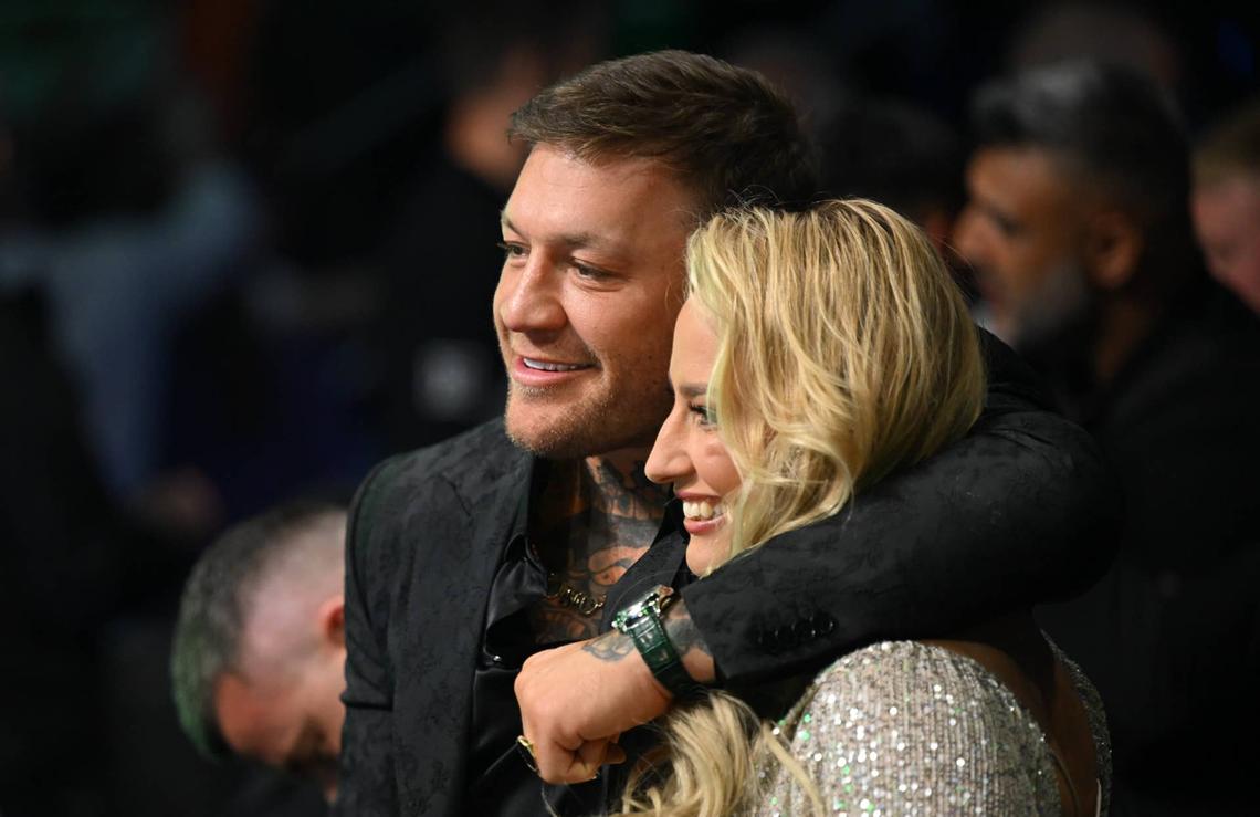  Dublin , Ireland - 20 May 2023; UFC fighter Conor McGregor, with boxer Ebanie Bridges ahead of the undisputed super lightweight championship fight between Katie Taylor and Chantelle Cameron at the 3Arena in Dublin. (Photo By Stephen McCarthy/Sportsfile via Getty Images) 