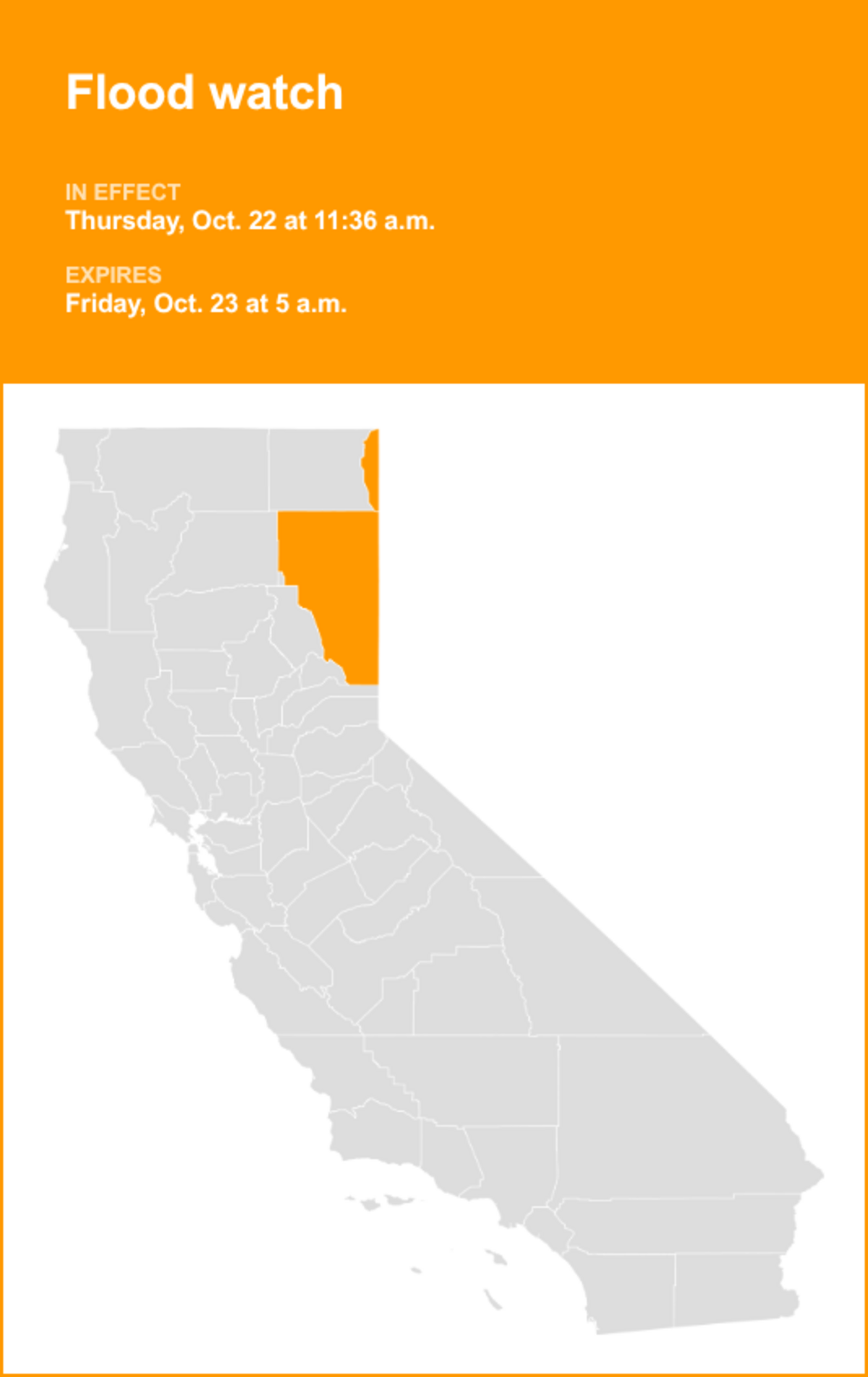 Flood watch for Surprise Valley California and Lassen-Eastern Plumas ...