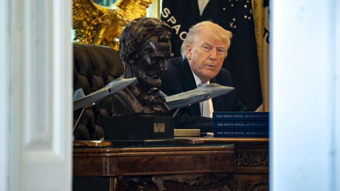 President Donald Trump will read verses from the Old Testament he taped in the Oval Office for a America Reads the Bible event due to be livestreamed across the country Tuesday evening. Photo by Bonnie Cash/UPI