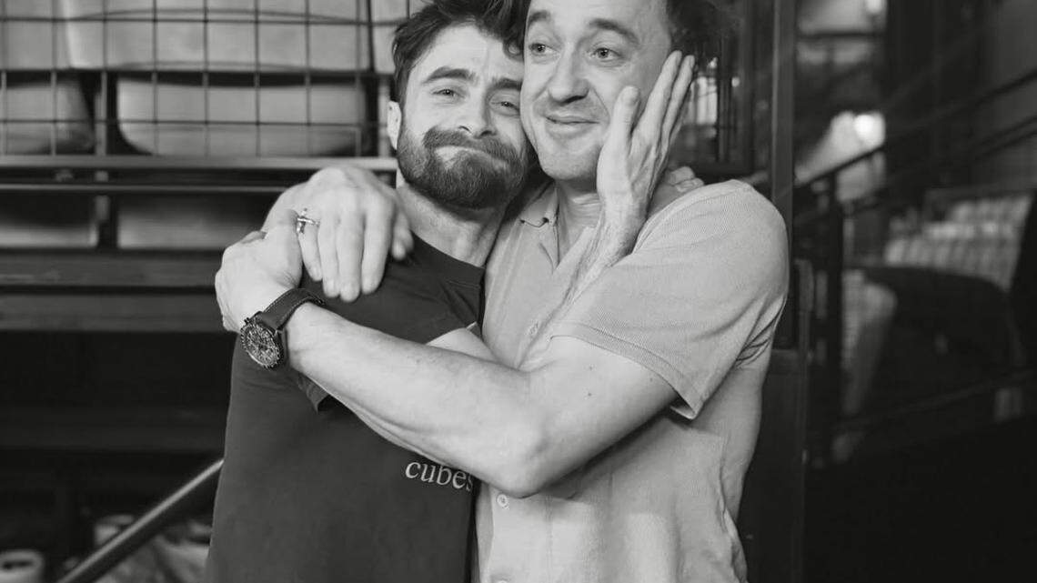 Harry Potter's Daniel Radcliffe and Tom Felton stage Broadway reunion